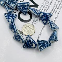 16mm Triangle Handmade and Painted Porcelain