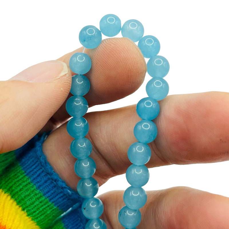 6mm Round Iced Dyed Jade