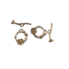 17mm Flower Toggle Clasps 18K Gold Plated