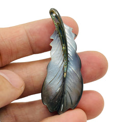 57x22mm Feather Natural Shell Handmade Pendant