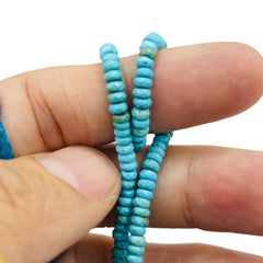 4x2mm Faceted Roundel Turquoise Dyed and Stabilized