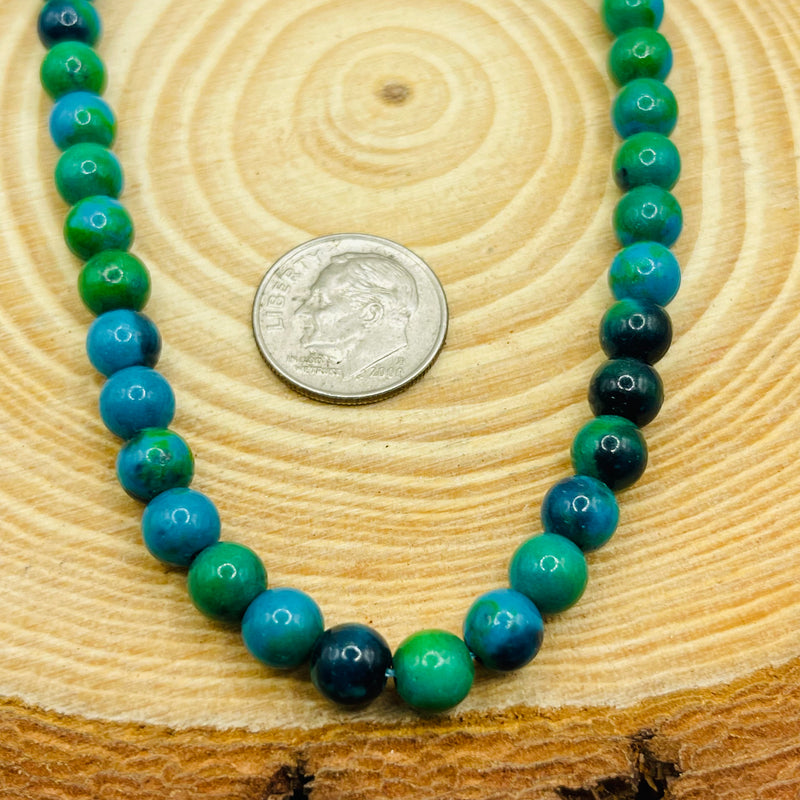 6mm Round Chrysocolla (Stabilized)