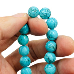 10mm Round Turquoise Dyed and Stabilized