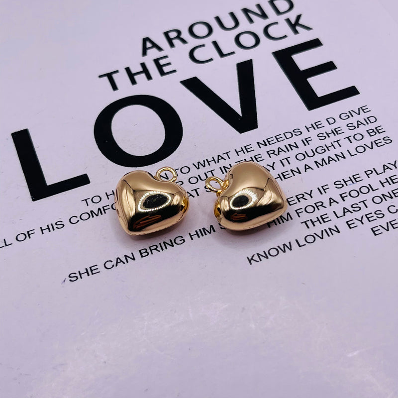 15mm Heart Charms 18K Gold Plated