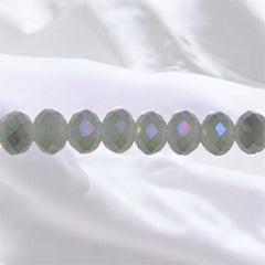 3mm Thunder Polish Glass Crystal Roundel Cut White Jade Purple Magic