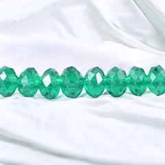 3mm Thunder Polish Glass Crystal Roundel Cut Green Zircon