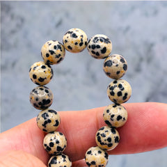 8mm Round Dalmation Spot Jasper