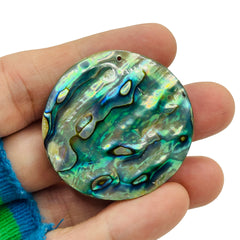 45mm Round Natural Abalone  Handmade Pendant