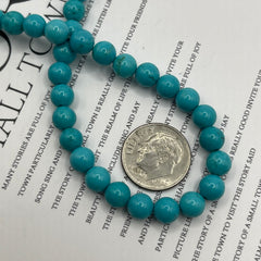 6mm Round Turquoise Dyed and Stabilized