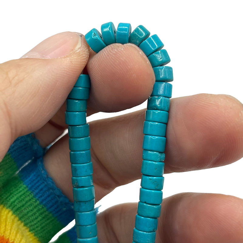 6x3mm Disc Turquoise Dyed and Stabilized