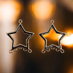 14mm Star Earring Chandeliers 18K Gold Plated