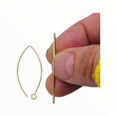 44mm V-Shaped Earring Wire-Gold Plated