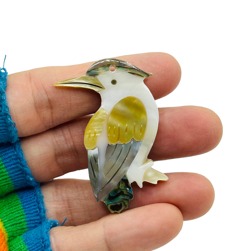46x38mm Bird Natural Shall Handmade Pendant