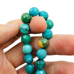 10mm Faceted Round Turquoise Dyed and Stabilized