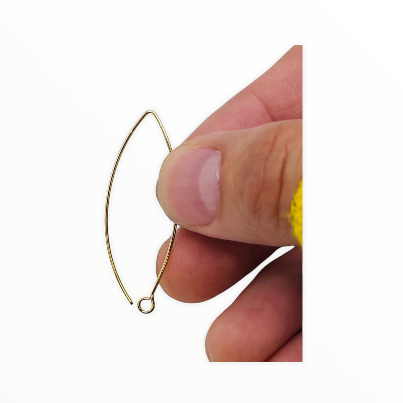 44mm V-Shaped Earring Wire-Gold Plated