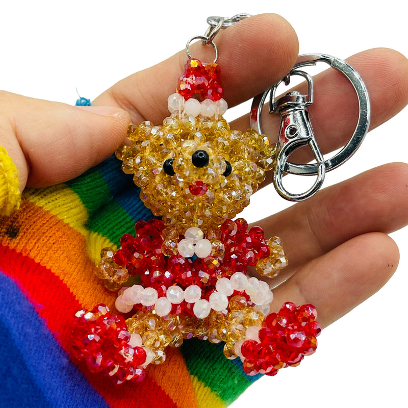 Rainbow Plush Bear Keychain