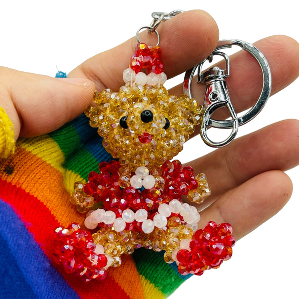 Gold- and red-colored Teddy Bear Key ring