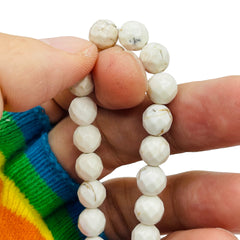 8mm Faceted Round Howlite
