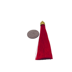 70mm Tassel Red with Gold Cap