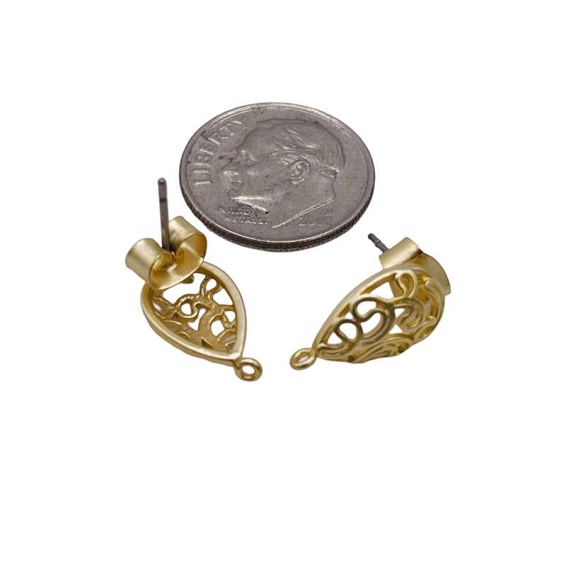 Filigree Earring--Satin Gold Plated