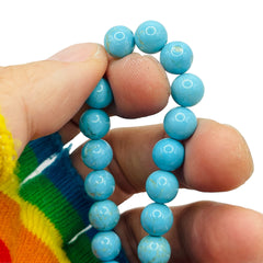 8mm Round Turquoise Dyed and Stabilized