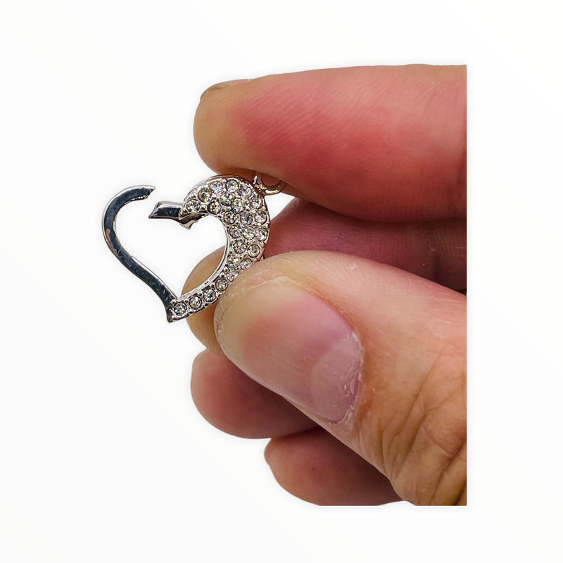 26x16.5mm Pave Lobster Clasp-Silver Plated