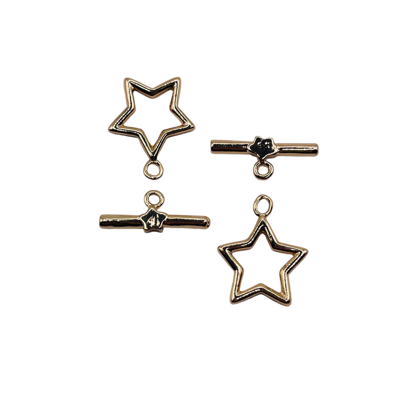 17mm Star Toggle Clasps 18K Gold Plated