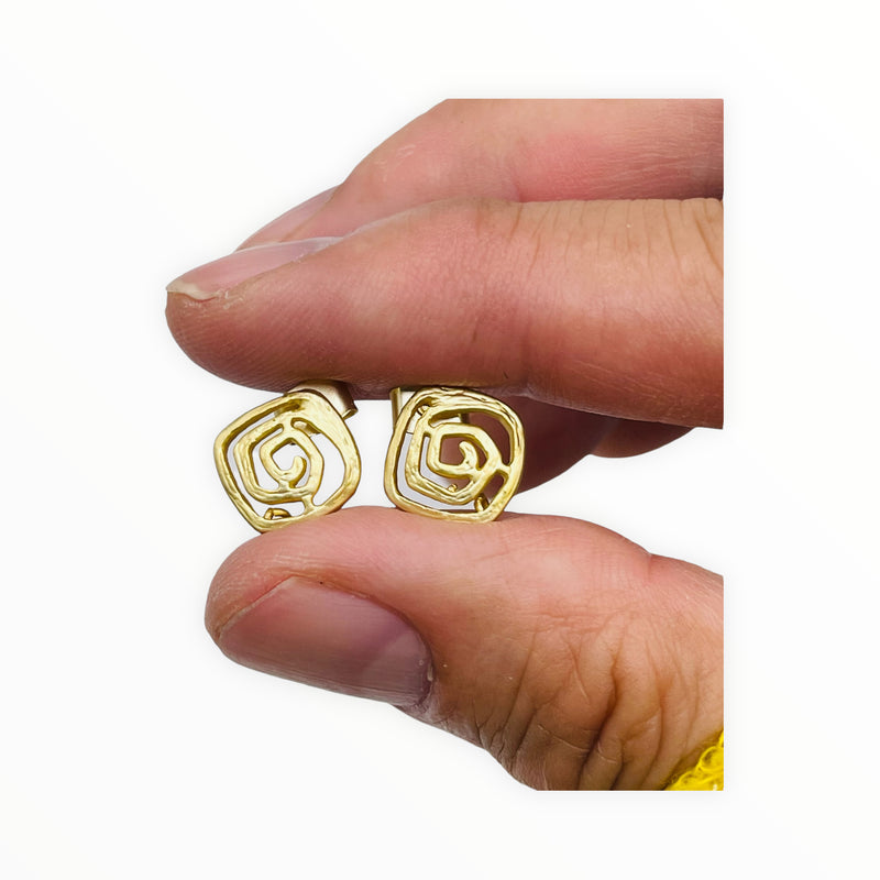 Swirl Earring--Satin Gold Plated