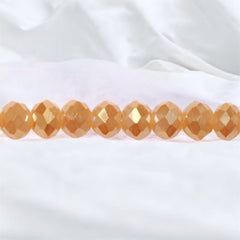 6mmThunder Polish Glass Crystal Roundel Cut Gold Plated Jade
