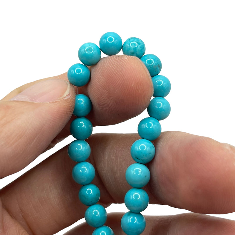 6mm Round Turquoise Dyed and Stabilized
